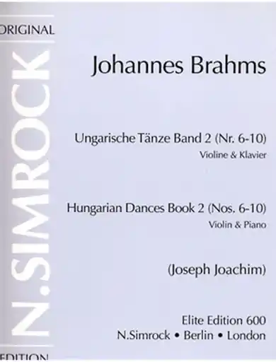 Brahms, Johannes (Joachim): Hungarian Dances Vol.2 #6-10 (violin & piano) Hot Picks