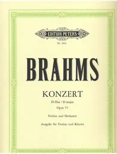 Brahms, Johannes (Klingler): Concerto in D major Op.77 (violin & piano) C.F. Peters Bargain