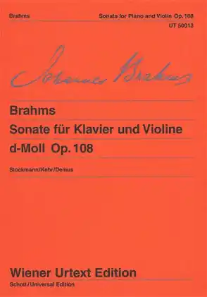 Limited Edition Brahms, Johannes: Sonata #3 Op.108 d mi (violin & piano)