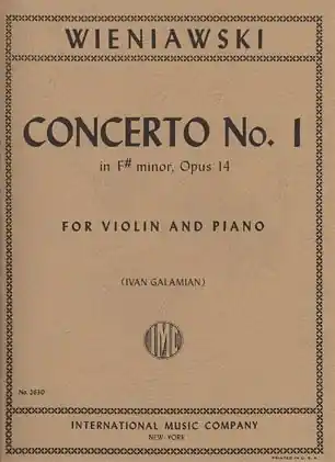 Wieniawski, H. (Galamian): Concerto #1 in F# minor Op.14 (violin & piano) Wholesale