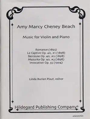 New Release Beach, Amy: Music for Violin & Piano (violin & piano)