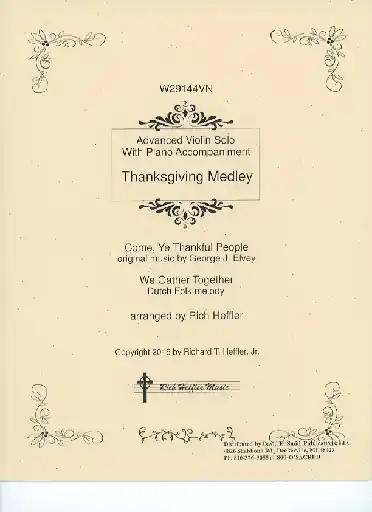 Heffler, Rich: Thanksgiving Medley for Advanced Violin Solo with Piano Accompaniment Original