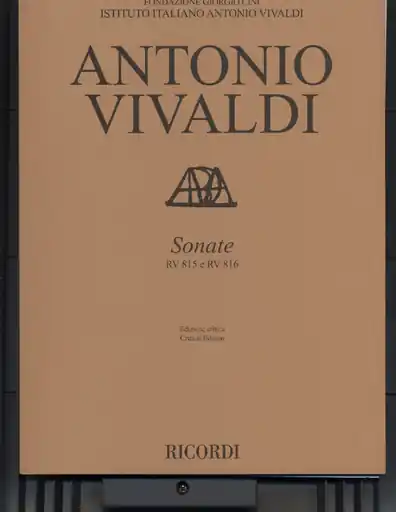 Worldwide Shipping Vivaldi, Antonio: Sonatas RV 815 and RV 816 for Violin kaknd basso continuo
