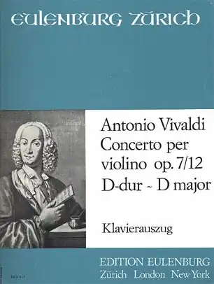 Vivaldi, A.: Concerto in D Op.7 No.12 (violin & piano) Final Sale