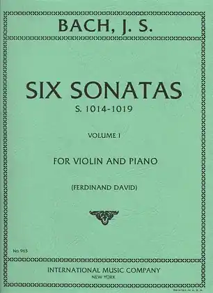 One Day Deal Bach, J.S. (David): Sonatas for Violin & Piano S1014-1016 Vol.1
