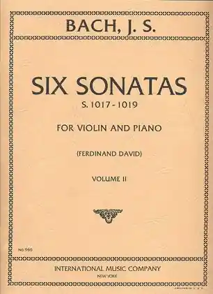 Best Choice Bach, J.S. (David): Sonatas for Violin & Piano S1017-1019 Vol.2
