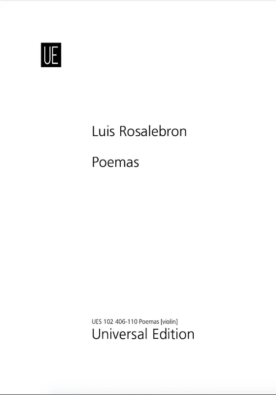Direct From Factory Rosalebron: Poemas for violin and piano (violin) UNIVERSAL