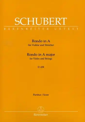 Schubert, Franz (Kube): Rondo in A D438 (violin & piano) Barenreiter Urtext Clearance