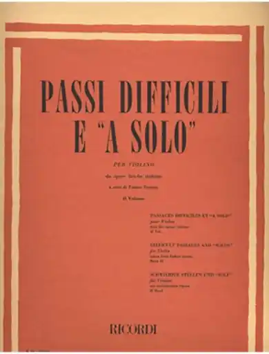 Fantini, Franco: Difficult Passages & Solos for Violin from Italian Opera Bk.1 While Supplies Last