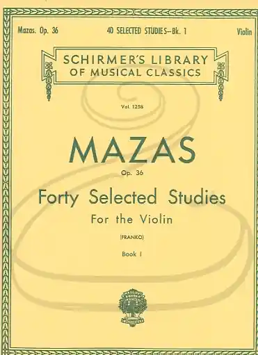 Mazas (Franko): 40 Selected Studies, Op.36, Bk.1 (violin) Schirmer Free Shipping