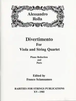 Rolla, Alessandro (Sciannameo): Divertimento for Viola and String Quartet (Piano reduction & parts) Sale