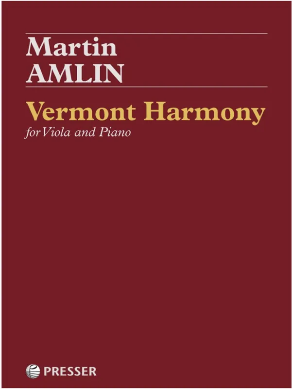 Final Sale Amlin: Vermont Harmony (viola and pian) Presser