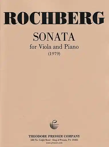 Professional Grade Rochberg: Viola Sonata (viola & piano)