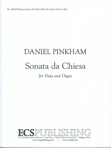 Pinkham, Daniel: Sonata da Chiesa for Viola and Organ Worldwide Shipping