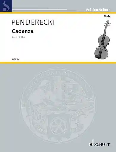 Buy Online Penderecki, K.: Cadenza (viola)