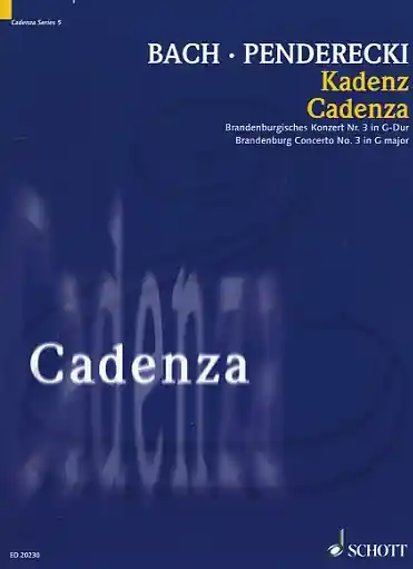 Penderecki: Cadenza for Brandenburg Concerto No.3 in G Major (viola, harpsichord, & cello) Schott Fast Shipping