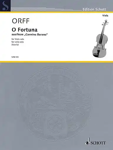 Orff, Carl (Varela) O Fortuna from Carmina Burana for Viola Solo Today Only