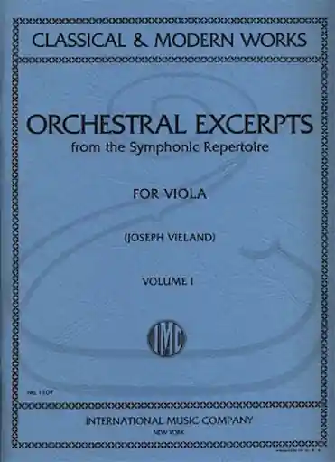 Vieland: Orchestral Excerpts from the Symphonic Repertoire for Viola, Vol.1 (viola) International Same Day Shipping