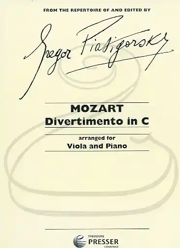 Mozart, W.A. (Piatigorsky): Divertimento in C Major - ARRANGED (viola & piano) Theodore Presser Final Sale