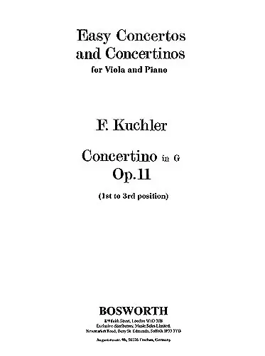 Fresh Stock Kuchler: Concertino in G Op. 11 for viola and piano