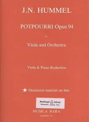 Hummel, J.N.: Potpourri Op.94 (viola & piano) Warranty Included