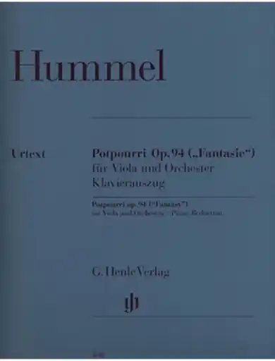 Hummel, J.N. (Gertsch/Steiner): Potpourri, Op.94, ''Fantasy'' - Urtext (viola, and piano reduction) Shop Now