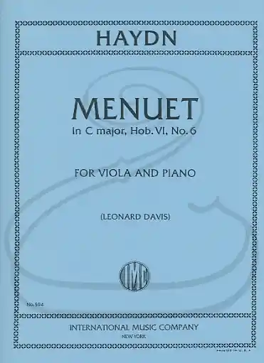 Haydn, F.J. (Davis) : Menuet in C Major, Hob.VI, No.6 - TRANSCRIBED (viola & piano) International Trusted Brand