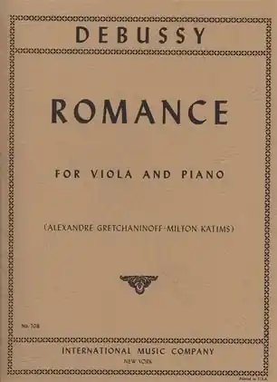Debussy, Claude: Romance (viola & piano) No Minimum Order