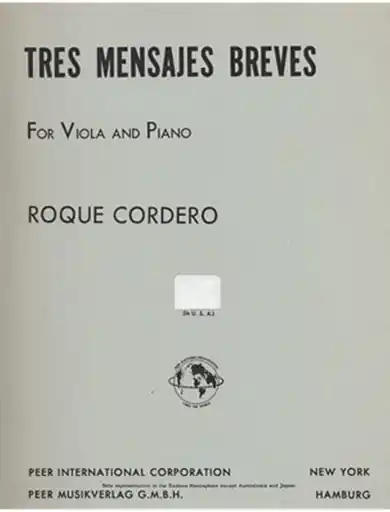 Deal Cordero, Roque: 3 Mensajes Breves (viola & piano)