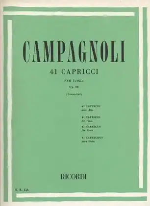 Free Delivery Campagnoli, Bartolomeo: 41 Caprices Op.22 for Viola