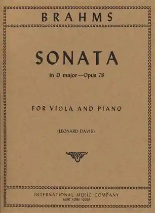 Brahms, J.: Sonata in D Major, Op.78 (viola, and piano) IMC Wholesale