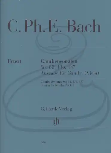 Top Rated Bach, C.Ph.E. (Ensslin/Heinemann): Gamba Sonatas, Wq88, 136, 137 - URTEXT (viola & piano) Henle