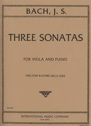 Bach, J.S. (Katims): Three Sonatas originally for Viola da Gamba (Viola & Piano) Buy Online