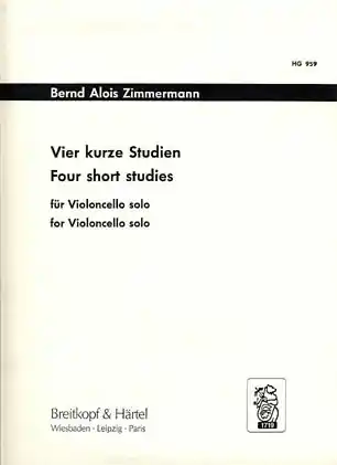 Zimmerman, Bernd Alois: 4 Studies (cello solo) Free Delivery