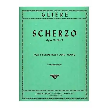 Genuine Gliere, Reinhold (Zimmermann): Scherzo Op.32 #2 (bass & piano)