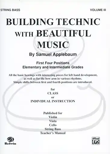 Worldwide Shipping Applebaum: Building Technic with Beautiful Music, Vol.3 (bass) Belwin Mills Publishing