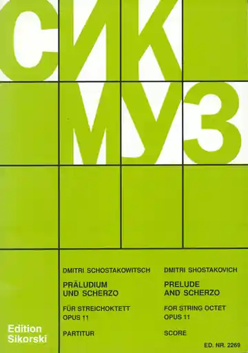 Save Now Shostakovich, D.: (Score) Prelude and Scherzo for String Octet, Op.11 (string octet)