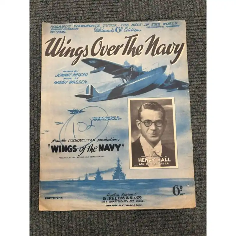 WWII Music Sheet WINGS OVER THE NAVY incheswings of the navyinches Henry Hall 1938 Fan Favorite