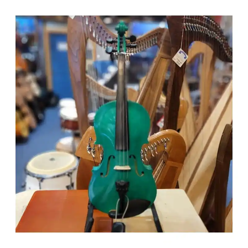 Green 4\\/4 Violin, set up LH,basic. High Quality