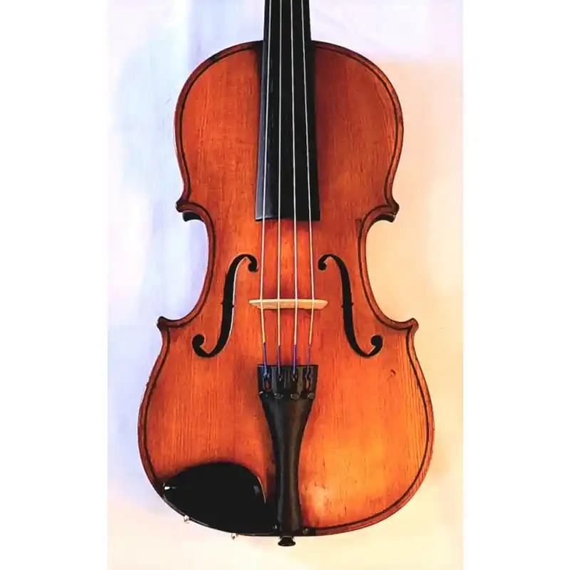 Trusted Brand German Viola 15 1\\/4inches 1920's labelled Stradivarius, amber varnish, two piece back, slight flame, good c