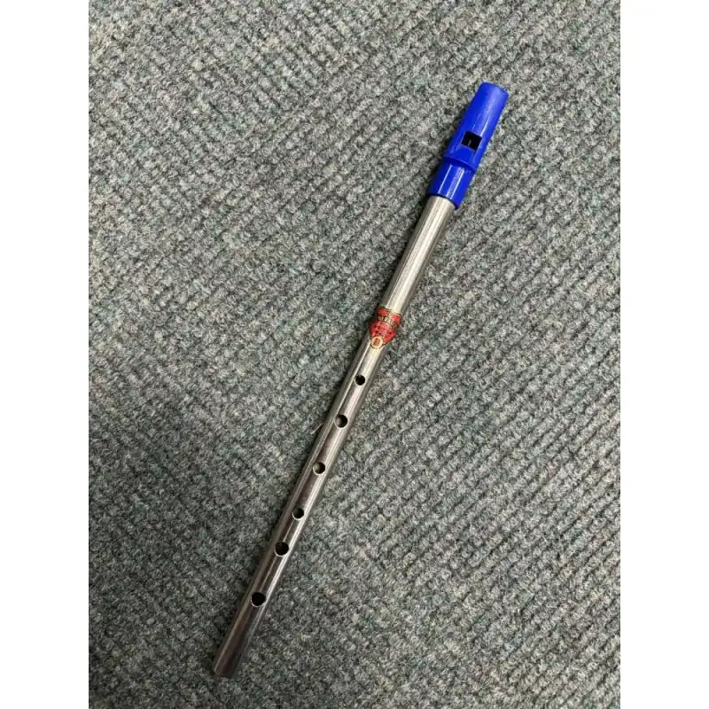 Generation High D Whistle. Nickel with plastic blue mouthpiece Handmade