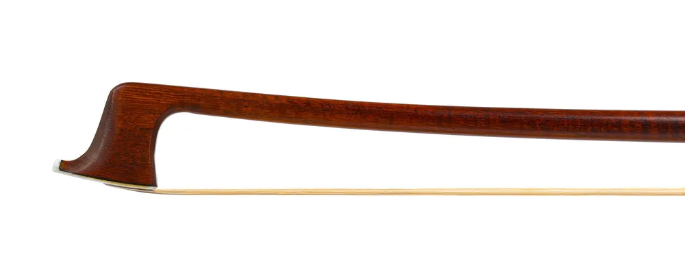 Buy Direct W. Dörfler round highly figured Pernambuco violin bow, ebony & nickel full-mounted, GERMANY