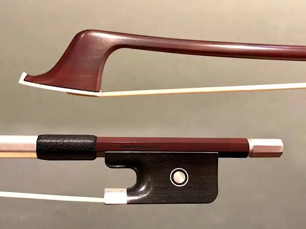 Latest GUY JEANDEL round Pernambuco cello bow, silver & ebony, JAPAN