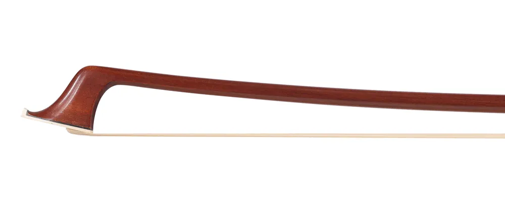 Unbranded modern silver-mounted Pernambuco cello bow with large Fleur-de-Lys Premium