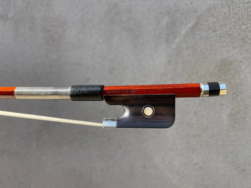Exclusive Offer D CHAGAS octagonal cello bow, nickel/ebony, pernambuco BRAZIL 81.8g