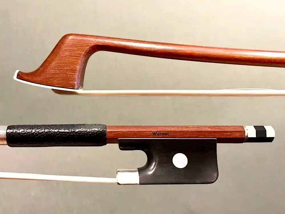 High Quality WERNER 4/4 Brazilwood cello bow, nickel half-mounted ebony frog, round stick