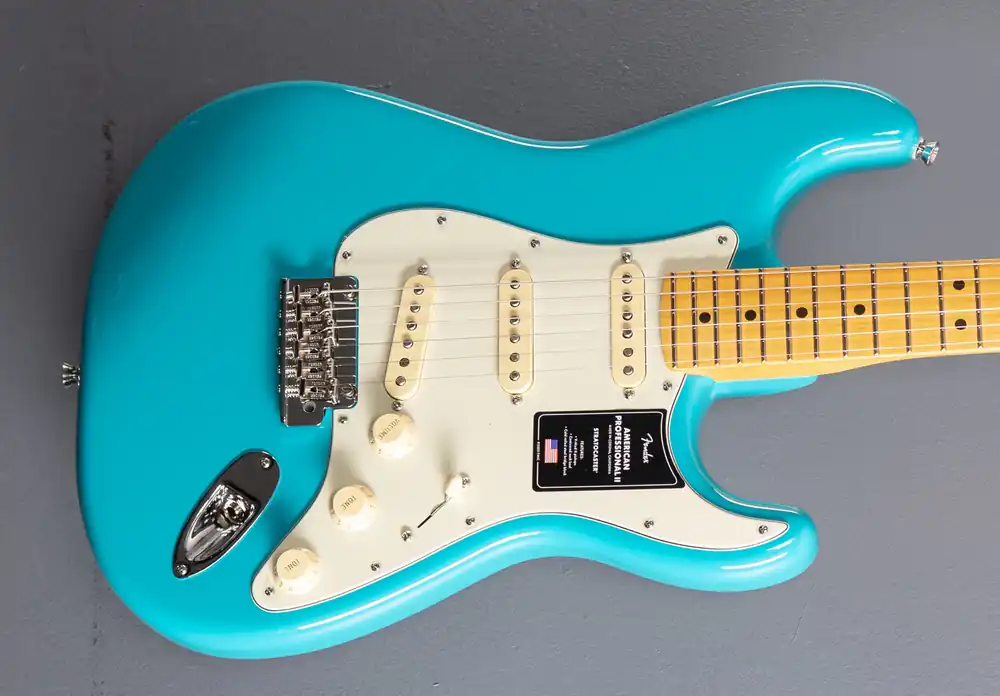 American Professional II Stratocaster – Miami Blue w/Maple– Dave's Guitar Shop Shop Now