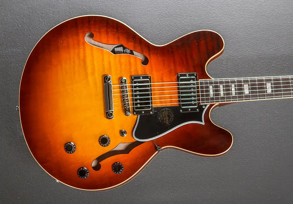 Custom Shop Core Collection H-535 - Dark Cherry Sunburst– Dave's Guitar Shop New Arrival