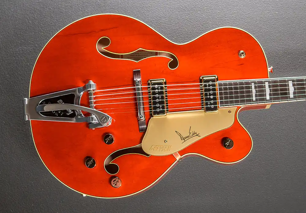 Price Drop G6120DE Duane Eddy Signature 6120 Hollow Body w/Bigsby– Dave's Guitar Shop