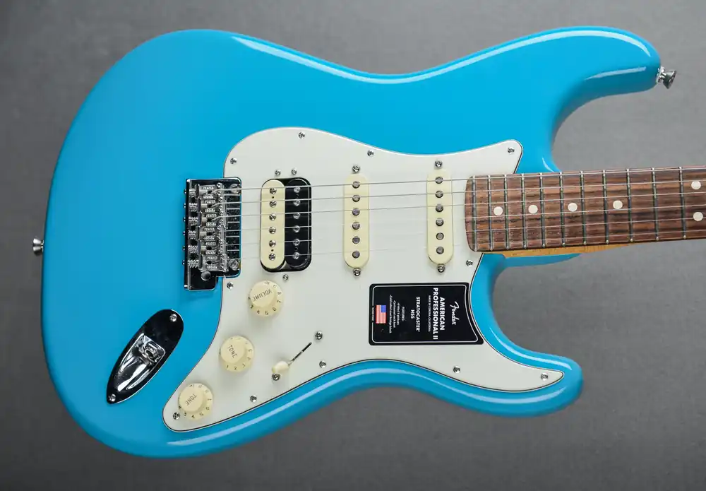 Viral American Professional II Stratocaster HSS - Miami Blue w/Rosewood– Dave's Guitar Shop